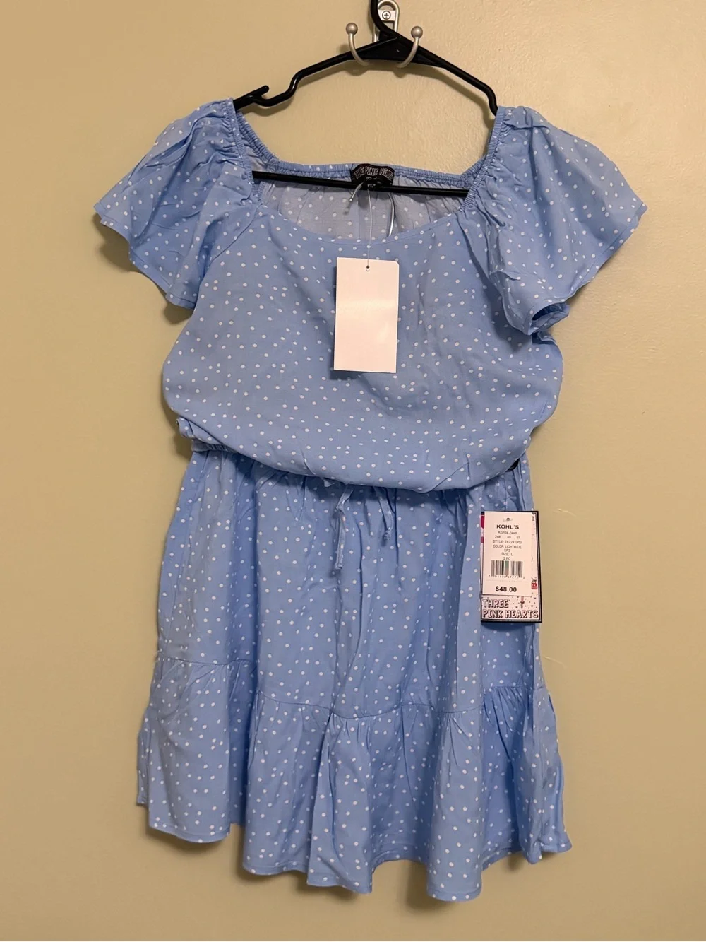 NWT Girl’s Three Pink Hearts Two-Piece Top & Skirt Set